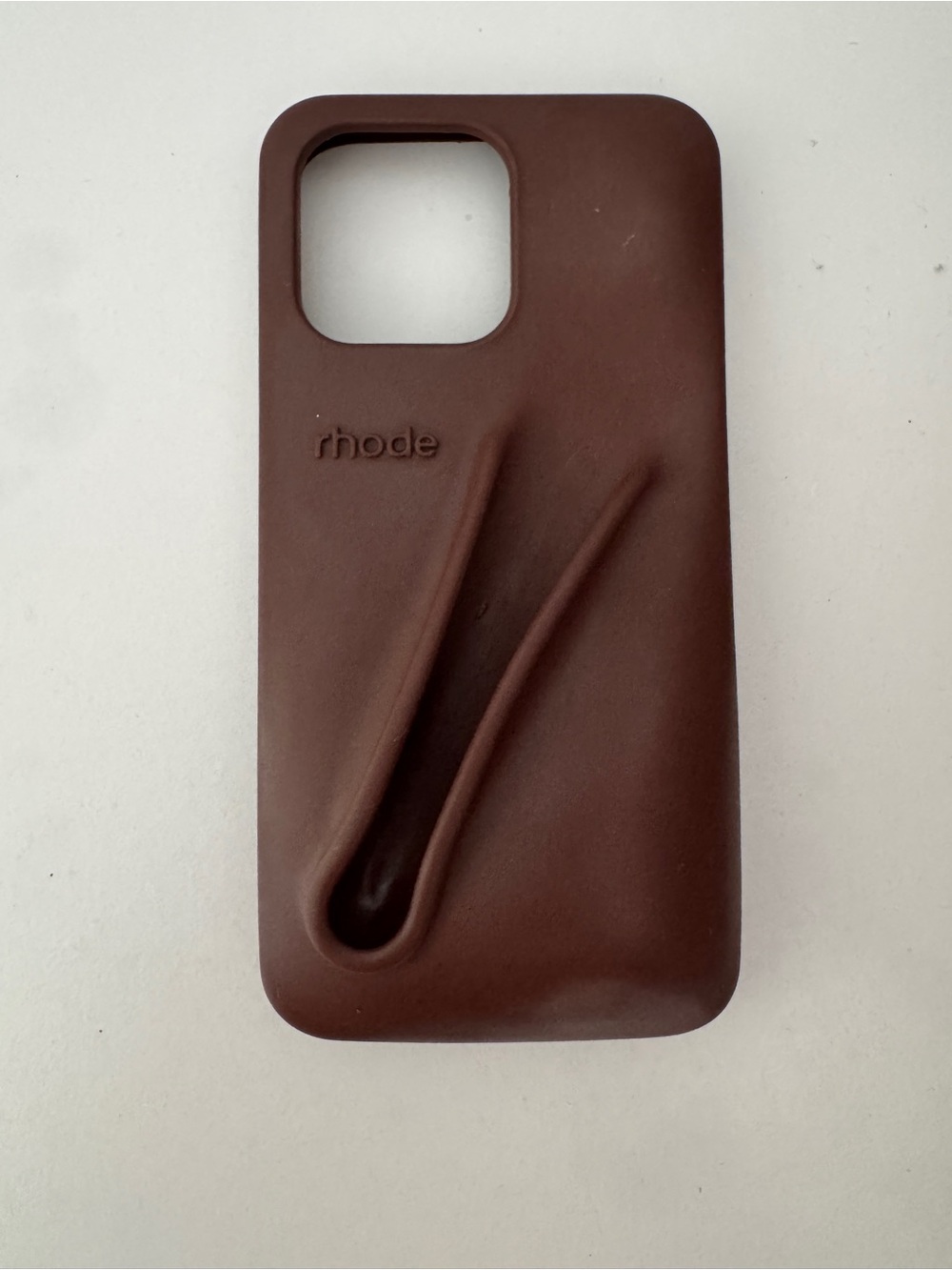 RHODE Chocolate Brown Silicone Phone Case with Sculpted Grip